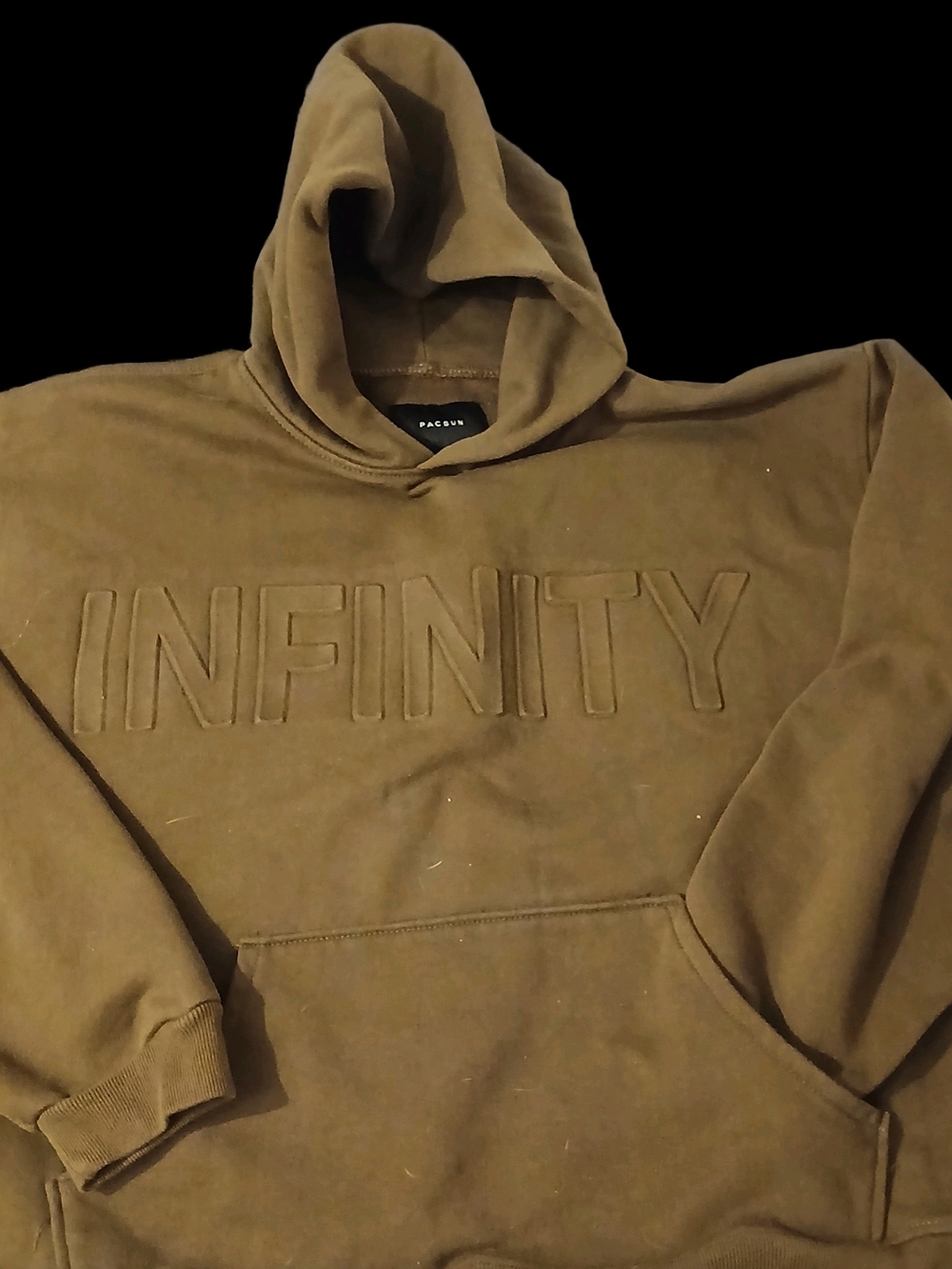 PACSUN Brown 'INFINITY' Embroidered Hoodie